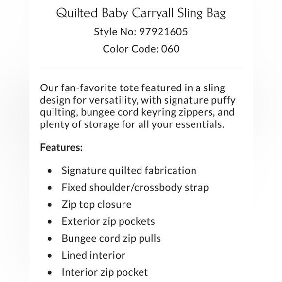 Free People Quilted Baby Carryall Sling Bag + Keychain + Printed Micro Pouch - Picture 13 of 17